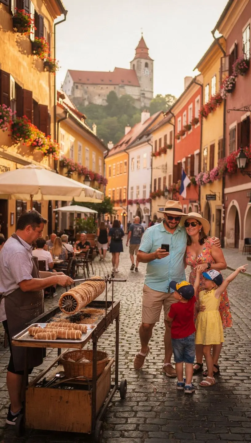 Podzimní les plný barevného listí, ideální místo pro zastávku na cestě.